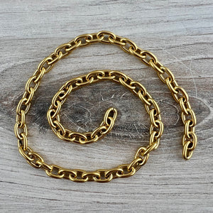 17 Inch Pre-Cut Chunky Paperclip Gold Chain, Ready Made Necklace Chain, Jewelry Making Supplies, GL-2071