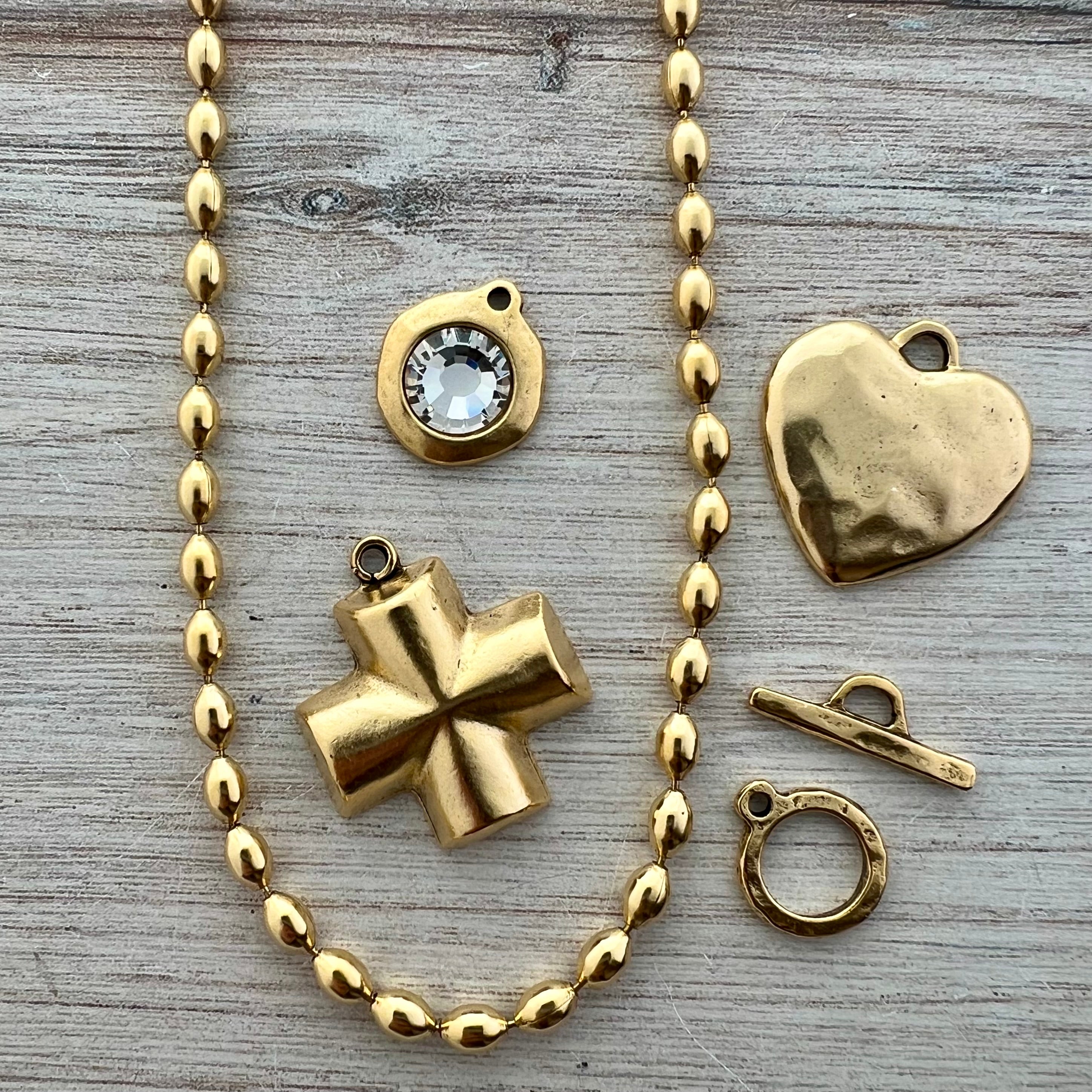 Gold Oval Ball Chain, Rice Chain, Bead Chain, Jewelry Making Supplies ...