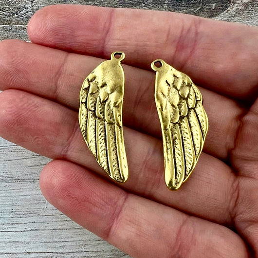 Angel Wing Charm Set, Left and Right Wings, Jewelry Making, GL-6323