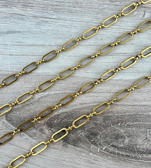 Vintage Alternating Link Chain, Knot Link Chain, Gold Chain, Chain by the Foot, Jewelry Supplies, GL-2070