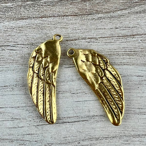 Angel Wing Charm Set, Left and Right Wings, Jewelry Making, GL-6323