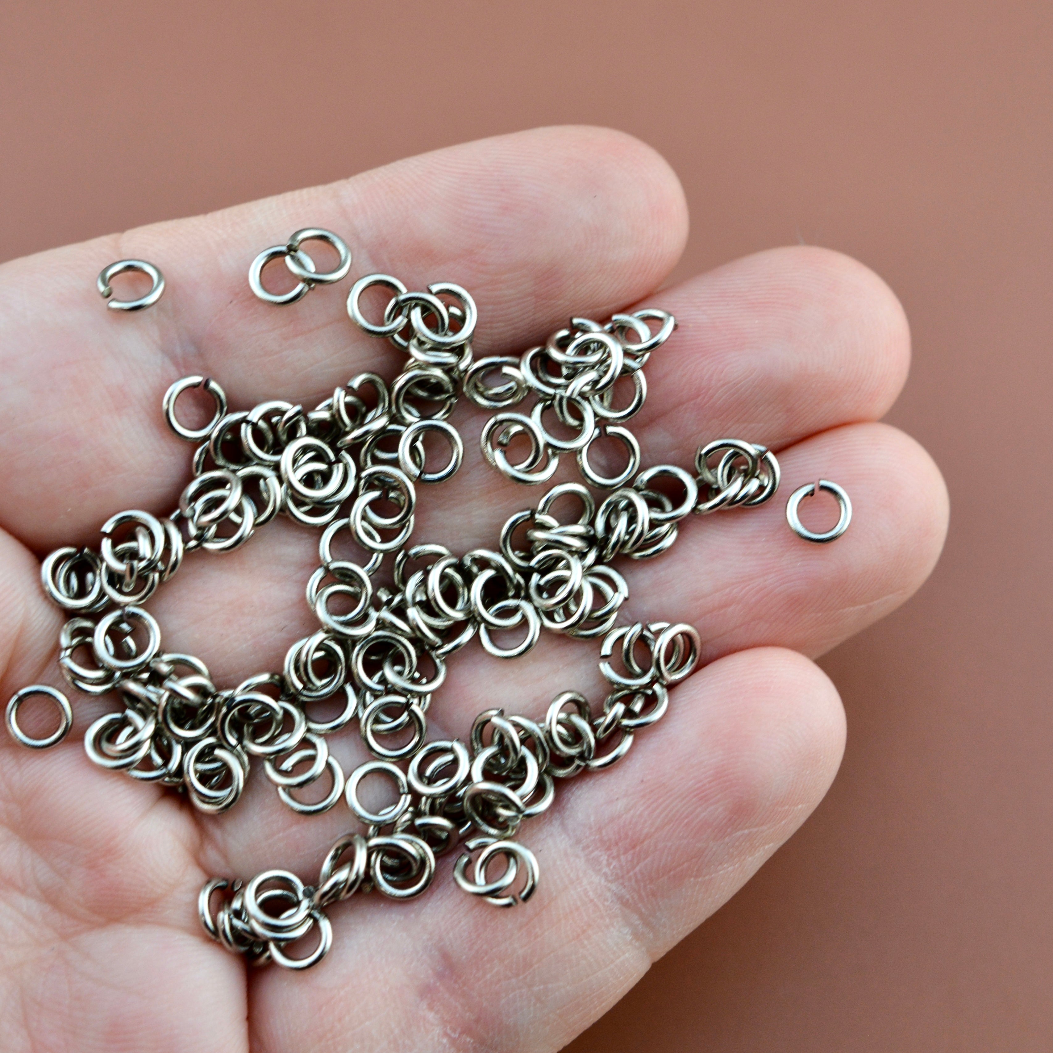 5mm Jump Rings, Silver Jump Rings, Antiqued Jump Rings, 50 jump rings ...