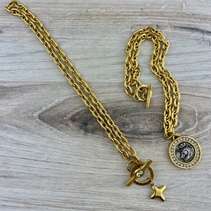 17 Inch Pre-Cut Chunky Paperclip Gold Chain, Ready Made Necklace Chain, Jewelry Making Supplies, GL-2071