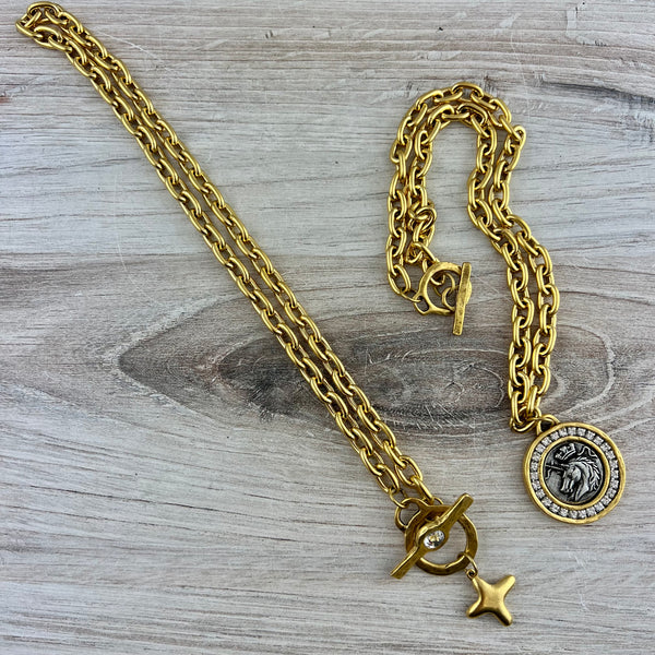 Load image into Gallery viewer, 17 Inch Pre-Cut Chunky Paperclip Gold Chain, Ready Made Necklace Chain, Jewelry Making Supplies, GL-2071
