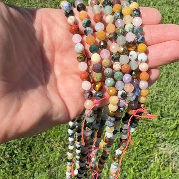 Multistone, Multicolor Faceted Round Beads, 6mm Faceted Round Beads, Full Strand BD-4077
