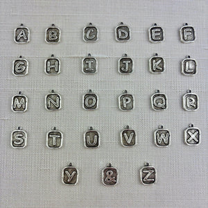 Alphabet Initial Charm, Letter Pendant, Jewelry Making Components, SL-6325