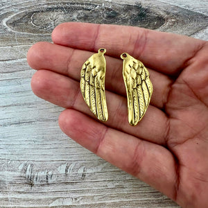 Angel Wing Charm Set, Left and Right Wings, Jewelry Making, GL-6323