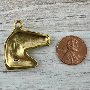 Horse Charm Pendant, Antiqued Gold Equestrian, Carson's Cove Artisan Jewelry Supplies, GL-6304