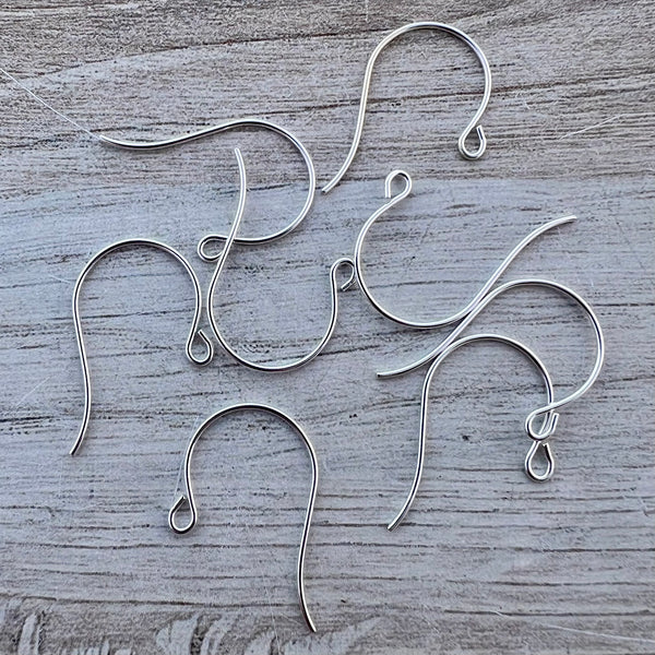 Load image into Gallery viewer, 4 Pairs Silver Brass Ear Wires, Jewelry Making Artisan Findings, SL-3013
