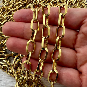 Chunky Oval Gold Chain, Thick Link Chain by the Foot, Jewelry Making Supplies, GL-2065