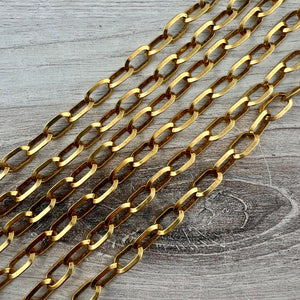 Chunky Oval Gold Chain, Thick Link Chain by the Foot, Jewelry Making Supplies, GL-2065