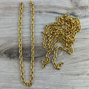 17 Inch Pre-Cut Chunky Paperclip Gold Chain, Ready Made Necklace Chain, Jewelry Making Supplies, GL-2071