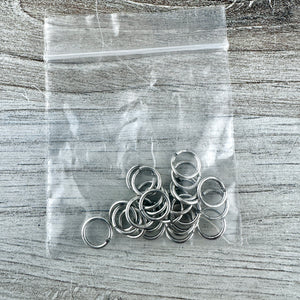 8mm Jump Rings, Silver Jump Rings, Antiqued Jump Rings, 25 jump rings, PW-3003