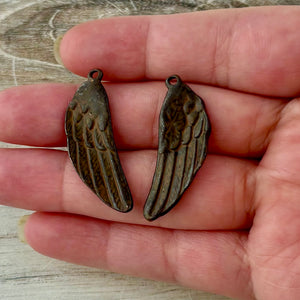 Angel Wing Charm Set, Left and Right Wings, Jewelry Making, BR-6323