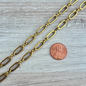 Vintage Alternating Link Chain, Knot Link Chain, Gold Chain, Chain by the Foot, Jewelry Supplies, GL-2070