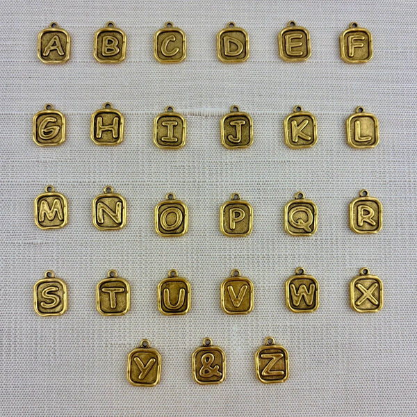 Load image into Gallery viewer, Alphabet Initial Charm, Letter Pendant, Jewelry Making Components, GL-6325
