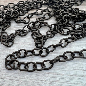 Chunky Rustic Brown Chain, Large Oval Cable Links, Bulk Chain By Foot, Necklace Bracelet Making, BR-2057