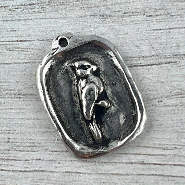 Load image into Gallery viewer, Cardinal Pendant, Antiqued Pewter, Silver Cardinal Charm, Jewelry Findings, PW-6296
