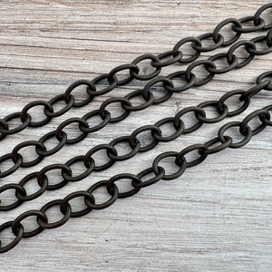 Chunky Rustic Brown Chain, Large Oval Cable Links, Bulk Chain By Foot, Necklace Bracelet Making, BR-2057