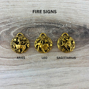 Zodiac Pendant, Gold Horoscope Charm, Birth Month Astrology Jewelry Making Medal, GL-6324