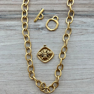Chunky Gold Chain, Large Oval Cable Links, Bulk Chain By Foot, Necklace Bracelet Making, GL-2057