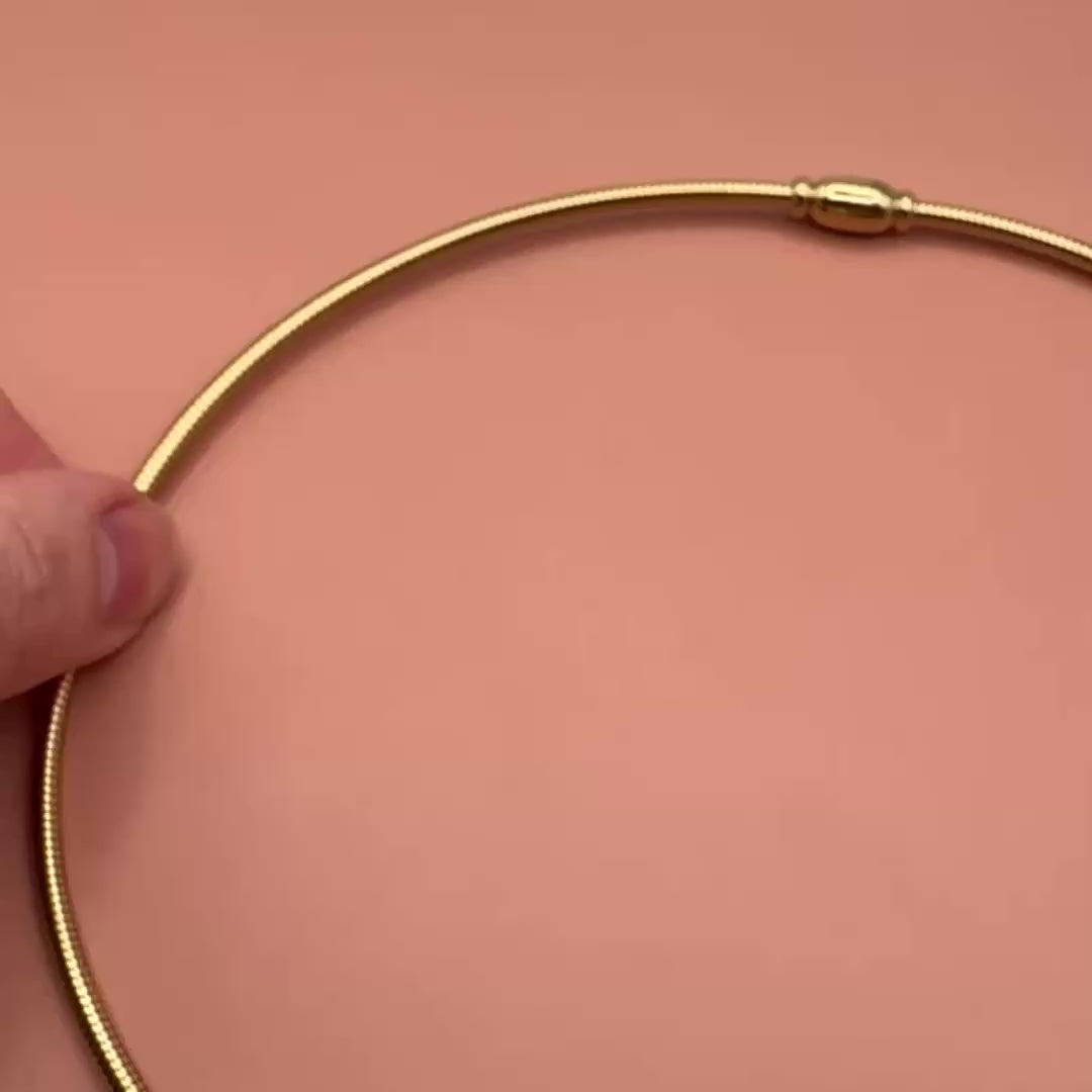 17in Gold Magnetic Necklace, Flexible Wire Necklace, Jewelry Making Supplies, GL-2100
