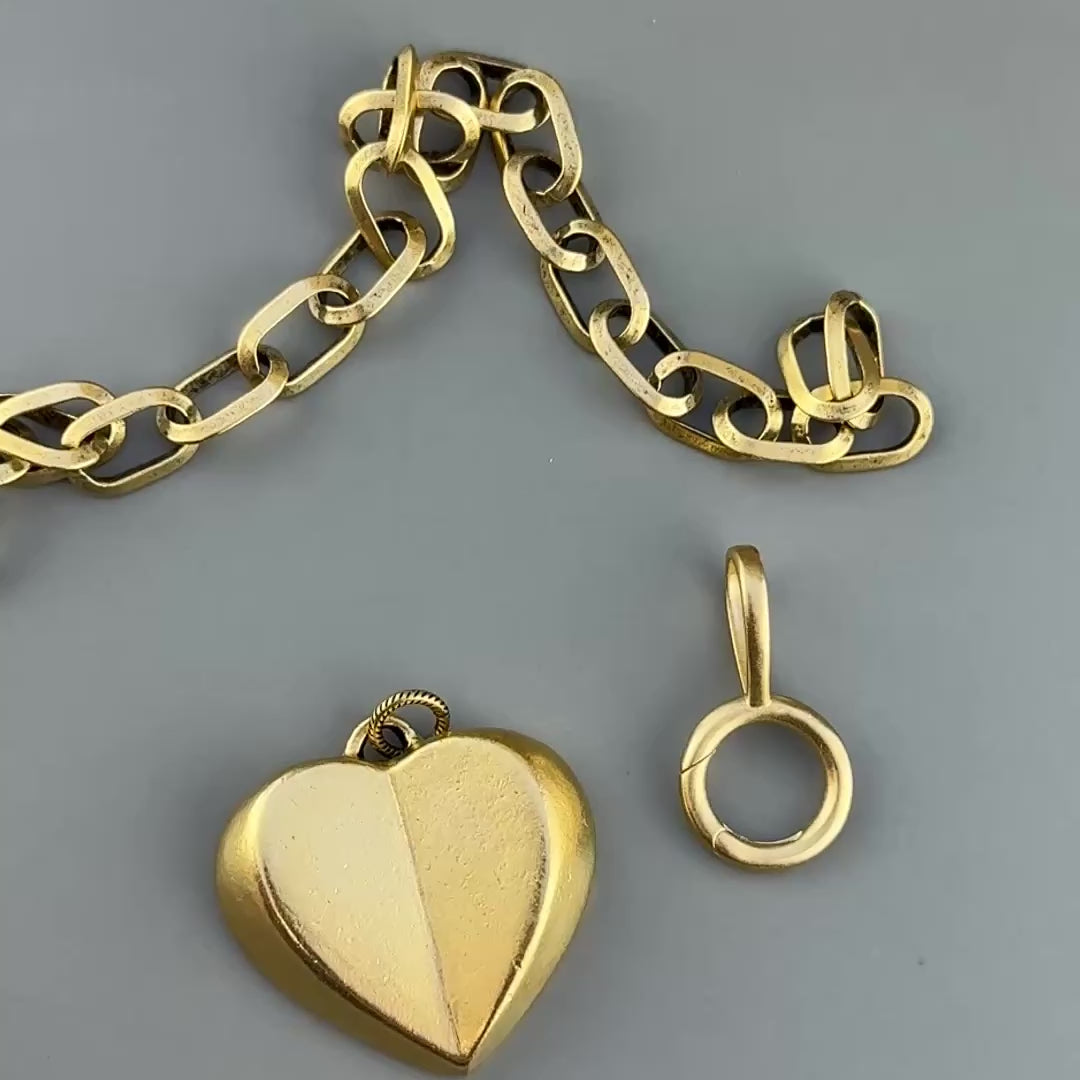 2 Large Gold Push Clasp Charm Holders, Gold Necklace/Bracelet Clasp, Jewelry Components, GL-6453