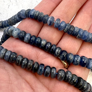 Full Strand Blue Kyanite, 8mm Rondelles, BD-0018