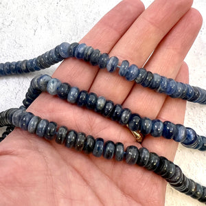 Full Strand Blue Kyanite, 8mm Rondelles, BD-0018