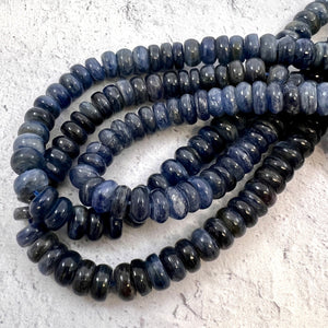 Full Strand Blue Kyanite, 8mm Rondelles, BD-0018