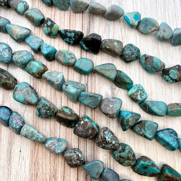 Load image into Gallery viewer, Natural Turquoise Large Nuggets, Freeform Beads, Light Blue and Green, Purple Various Sizes, BD-0019
