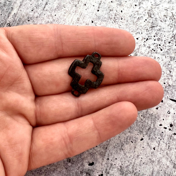 Load image into Gallery viewer, Open Cross Connector, Antiqued Rustic Brown Artisan Charm, Jewelry Making Supplies, BR-6222
