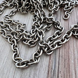 Large Chunky Oval Chain, Thick Link Chain by the Foot, Jewelry Supplies, PW-2042