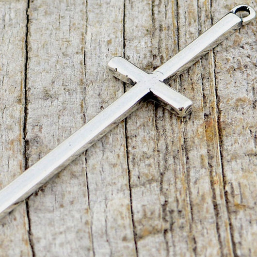 Sterling Silver Cross, Skinny Cross, Stick Cross, Modern Cross, Artisan Cross, Thin Cross, Cross, Cross Pendant, Carson's Cove, SS-4019