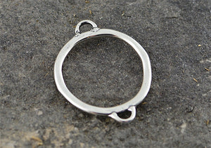 Sterling Connector, Hammered Connector, Artisan Connector, Earring Hoop, Charm Holder, Silver Connector, 2 Two Way Connector, SS-4013