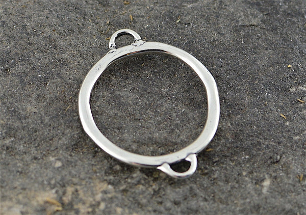 Load image into Gallery viewer, Sterling Connector, Hammered Connector, Artisan Connector, Earring Hoop, Charm Holder, Silver Connector, 2 Two Way Connector, SS-4013
