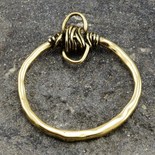 Artisan Hoop, Artisan Bronze, Bronze Hoop, Bronze Pendant, Earring Drop, Necklace Drop, Charm Holder, Artisan Charm, YB-4002