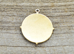 St. Christopher, Catholic Medal, Antique Gold Pendant, Medallion, Religious Charm, Compass, Saint, Religious, Protect Us, Key Chain, GL-6118