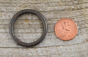 Ring Connector Link, Charm Holder Hoop, Leather Connector, Large Antiqued Rustic Brown Eternity Circle Ring, Rustic Connector, BR-6015