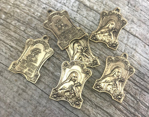 St. Theresa, The Little Flower, St. Teresa, Gold Catholic Medal, Religious Charm, Rosary Jewelry, Lisieux, GL-6099