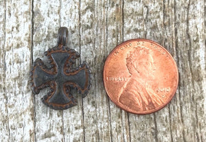 2 Cross Charm, Rustic Cross, Maltese Cross, Religious Cross, Catholic Cross, Cross for Jewelry Making, Carson's Cove, Religious BR-6031