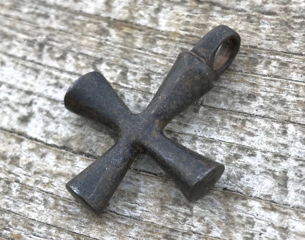 Load image into Gallery viewer, Rustic Cross Jewelry Necklace, Modern Maltese Pendant, Leather Cross, Necklace Women, Men&#39;s Jewelry Supplies, Religious Jewelry, BR-6035
