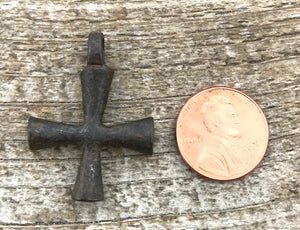 Rustic Cross Jewelry Necklace, Modern Maltese Pendant, Leather Cross, Necklace Women, Men's Jewelry Supplies, Religious Jewelry, BR-6035