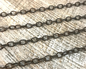 Rustic Brown Chain, Large Link, Cable Chain, Oval Chain, Antiqued Chain, Distressed Chain, Aged Chain, Jewelry Making Supplies, BR-2004
