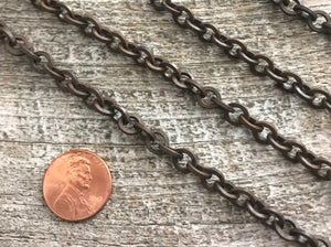 Rustic Thick Chain, Antiqued Brown Chain, Bulk Chain By Foot, Necklace Bracelet Chain, Carson's Cove, Jewelry Supplies, BR-2005