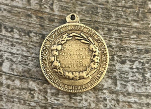 Mary Medal, Virgin Mary, Round Gold Charm, Blessed Mother, Catholic Necklace, Religious Jewelry, Christian Jewelry, GL-6049