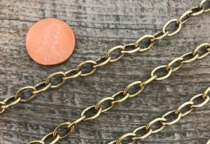 Gold Chain, Large Link, Cable Chain, Oval Chain, Jewelry Making Supplies, GL-2004
