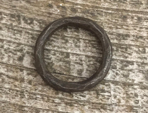 Hammered Ring Connector, Rustic Brown Hoop Eternity Ring, Leather Connector, Circle Link, Charm Holder, Large Connector, BR-6139