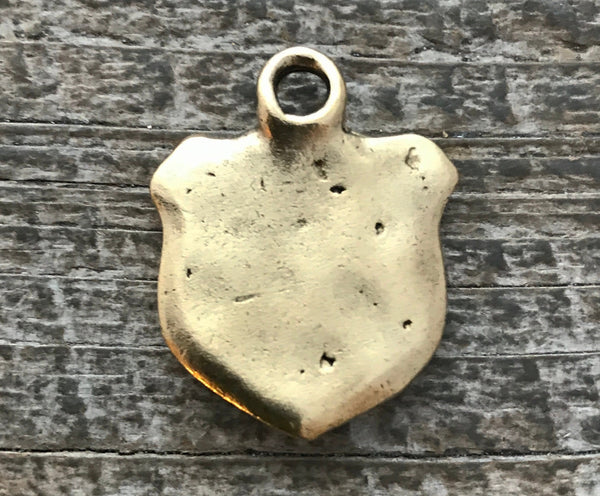 Load image into Gallery viewer, Fleur de lis Charm, Antiqued Gold Seal, Soldered French Charm, Paris Jewelry, Paris Charm, Jewelry Making Artisan Findings, GL-6061
