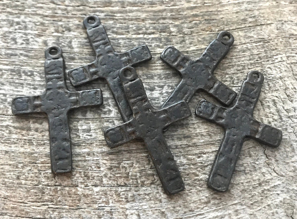 Load image into Gallery viewer, Ancient Cross, Rustic Brown Cross Pendant, Large Artisan Cross, Crucifix, BR-6059
